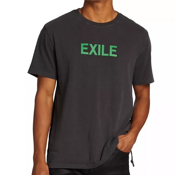 Men's KSUBI "EXILE" Dreamstate T-shirt Dark Grey & Green Crewneck Designer Tee - Picture 1 of 16